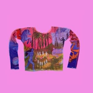 Rhi Dancey Hollywood Witches handmade mesh top